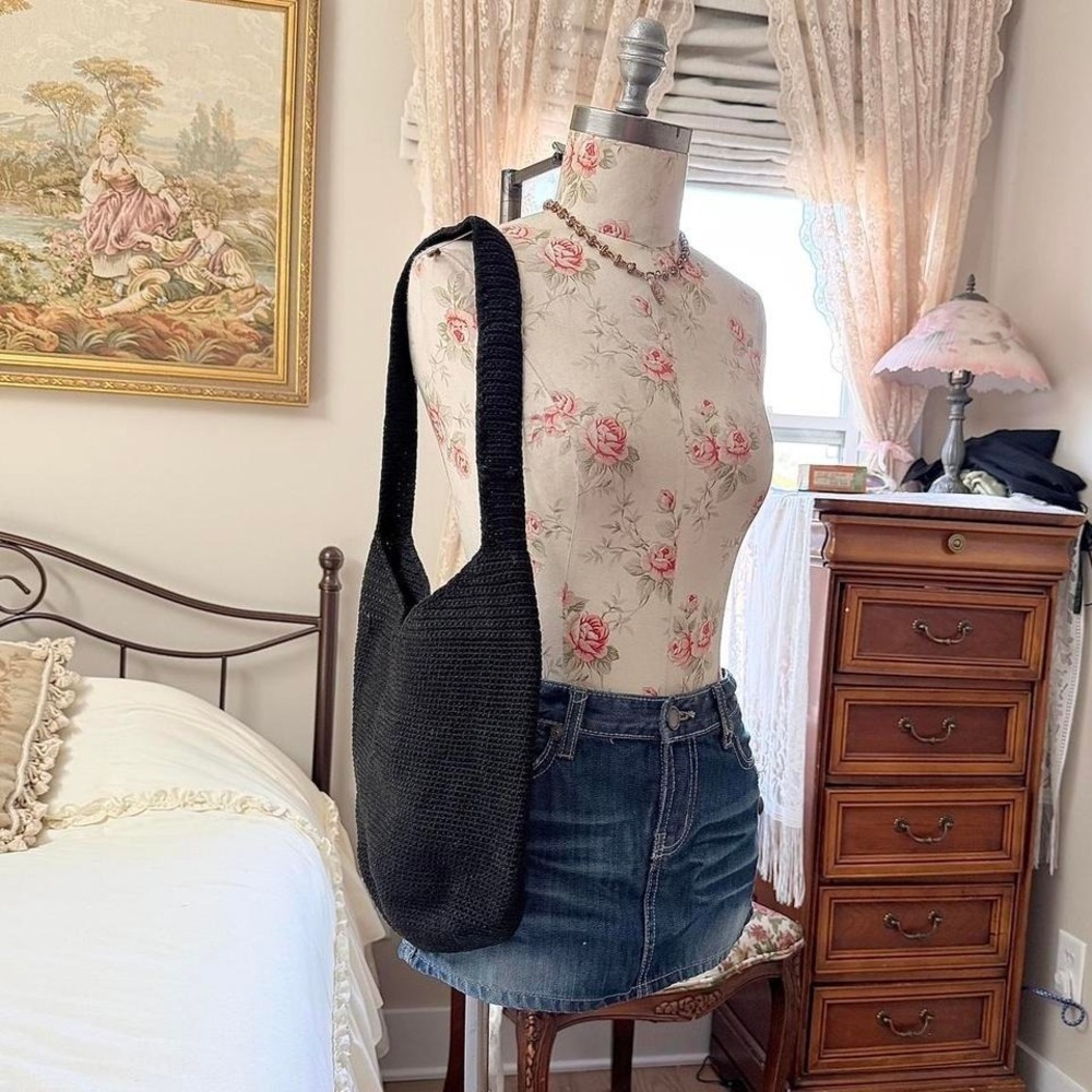 Y2K The Sak black knit shoulder‎ bag one size